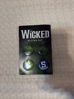 Wicked Button Set - Green & Blue Pinback Buttons UNOPENED